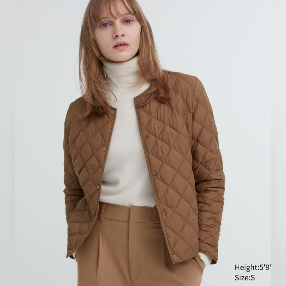 Uniqlo Pufftech quilted jacket S Brown